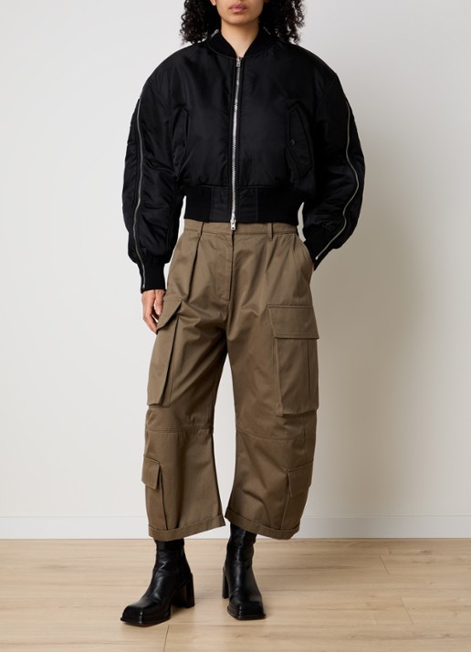 Acne Studios Bomberjack met klepzakken - voorkant 2 zwart