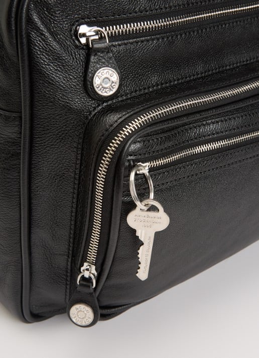 Acne Studios Camero schoudertas van kalfsleer - detail 7 zwart