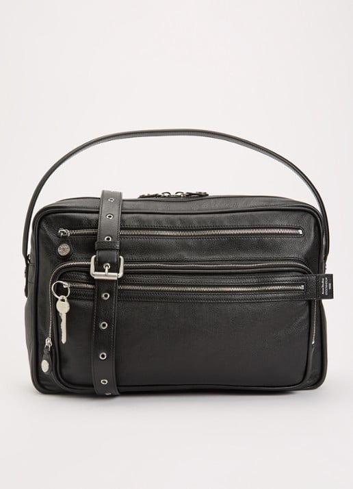 Acne Studios Camero schoudertas van kalfsleer - voorkant 2 zwart