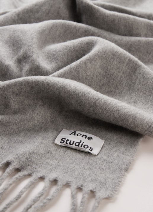Acne Studios Canada sjaal van scheerwol 200 x 45 cm - detail 2 lichtgrijs