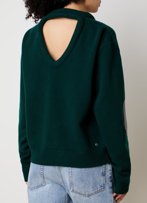 Acne Studios Fijngebreide pullover van wol - achterkant donkergroen