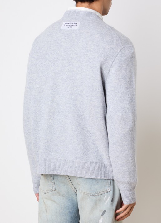 Acne Studios Fijngebreide trui in kasjmierblend - achterkant 5 grijsmele
