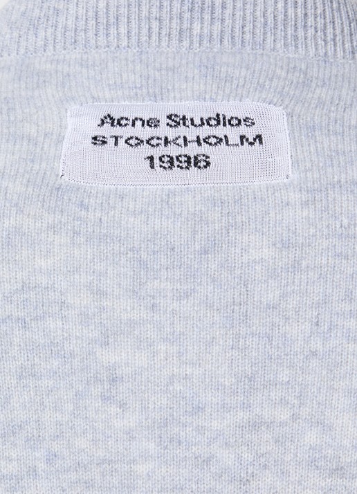 Acne Studios Fijngebreide trui in kasjmierblend - detail 4 grijsmele