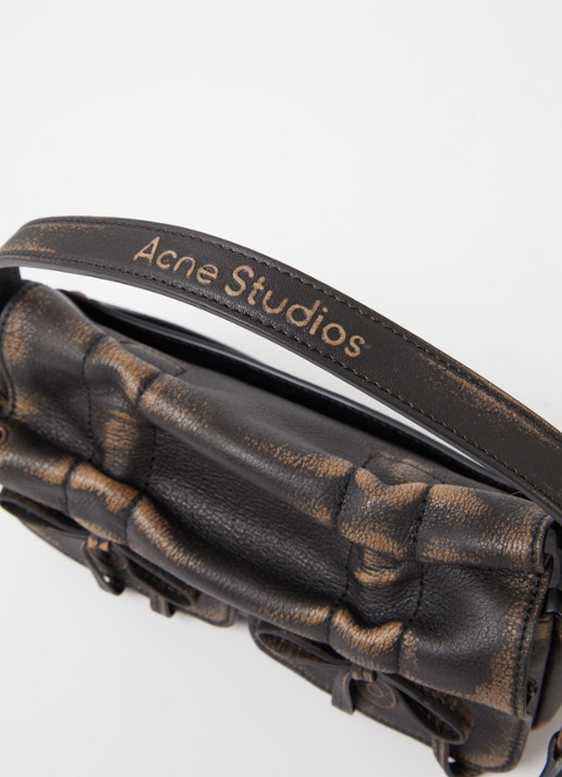 Acne Studios Handtas van kalfsleer met afneembare schouderriem - detail 4 donkerbruin