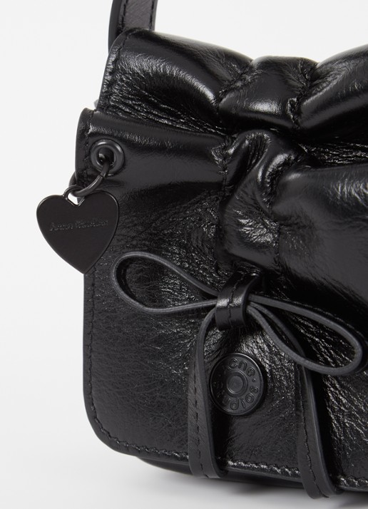 Acne Studios Handtas van kalfsleer met strikdetail - detail 7 zwart