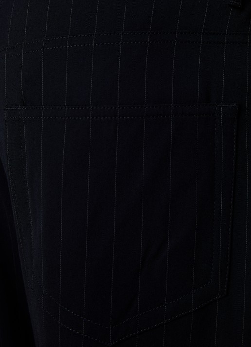Acne Studios High waist flared fit pantalon met streepprint - detail 3 donkerblauw