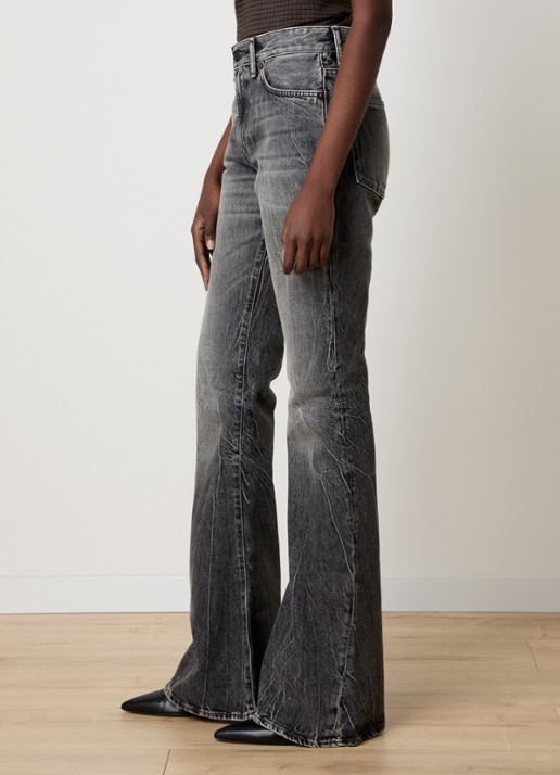 Acne Studios High waist flared jeans met gekleurde wassing - detail 3 grijs