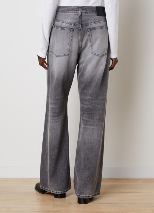 Acne Studios High waist loose fit jeans met gekleurde wassing - achterkant 6 grijs