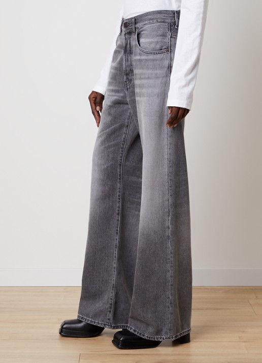 Acne Studios High waist loose fit jeans met gekleurde wassing - detail 2 grijs