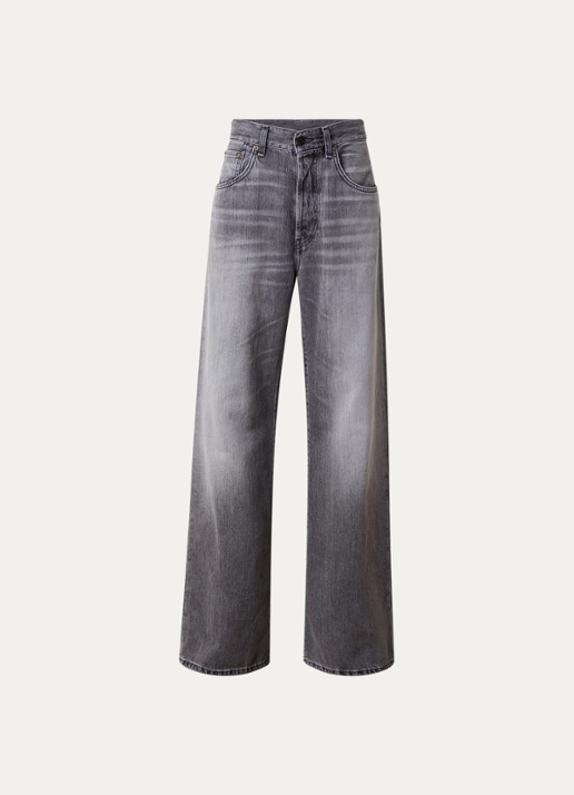 Acne Studios High waist loose fit jeans met gekleurde wassing - voorkant 4 grijs