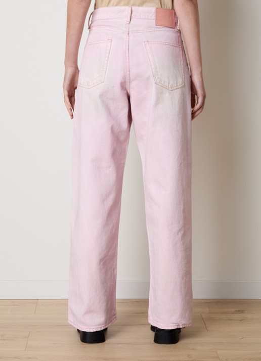 Acne Studios High waist straight leg jeans met gekleurde wassing - achterkant 6 roze