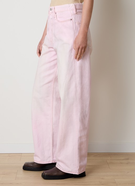 Acne Studios High waist straight leg jeans met gekleurde wassing - detail 2 roze