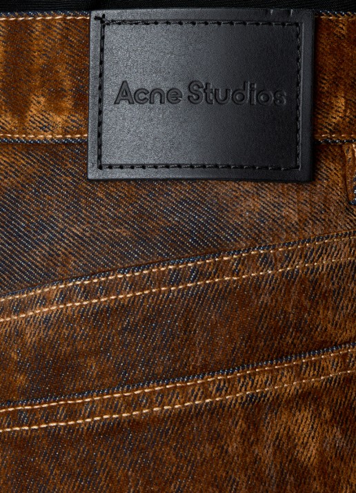 Acne Studios High waist straight leg jeans van fluweel - detail 6 bruin