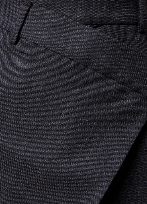 Acne Studios High waist wide fit pantalon in wolblend met overslag  - detail 3 antraciet
