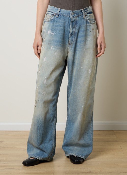 Acne Studios High waist wide leg jeans met lichte wassing