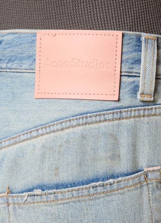 Acne Studios High waist wide leg jeans met lichte wassing - detail 5 indigo