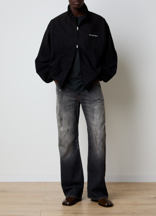 Acne Studios Jack met logo- en backprint - voorkant 3 zwart