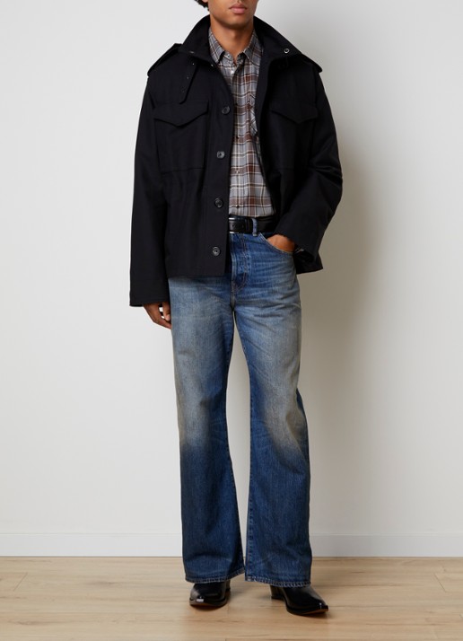 Acne Studios Jack met opstaande kraag - voorkant 5 zwart