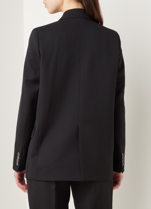 Acne Studios Janny double-breasted blazer in wolblend - achterkant zwart
