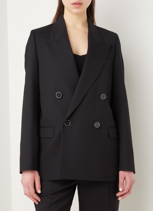Acne Studios Janny double-breasted blazer in wolblend - detail 4 zwart