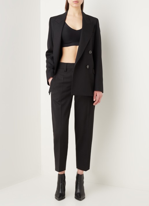 Acne Studios Janny double-breasted blazer in wolblend - voorkant 3 zwart