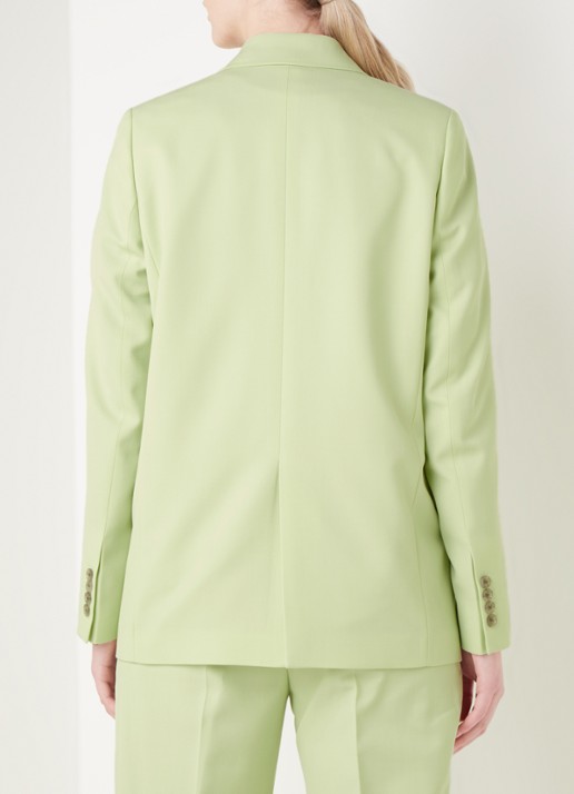 Acne Studios Janny double-breasted blazer in wolblend - achterkant lime