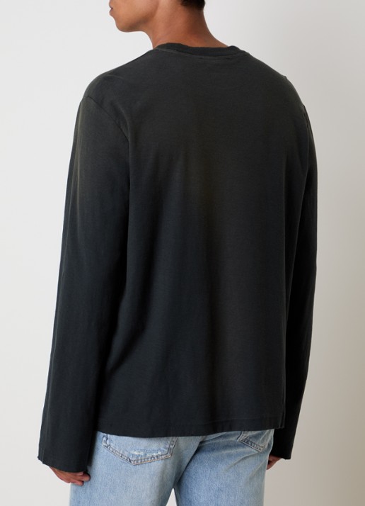 Acne Studios Longsleeve met logoprint en verwassen afwerking - achterkant 5 zwart