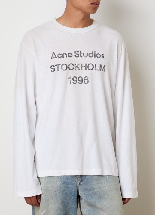 Acne Studios Longsleeve met logoprint en verwassen afwerking