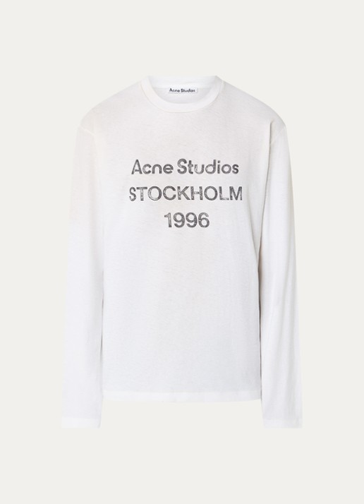 Acne Studios Longsleeve met logoprint en verwassen afwerking