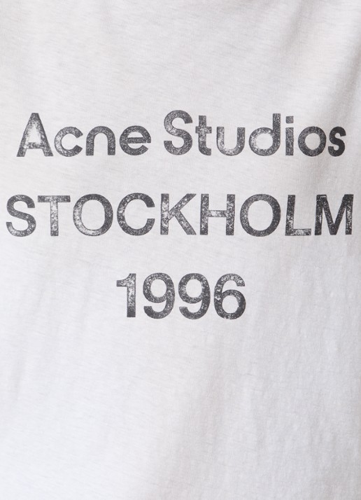 Acne Studios Longsleeve met logoprint en verwassen afwerking - detail 2 gebroken wit