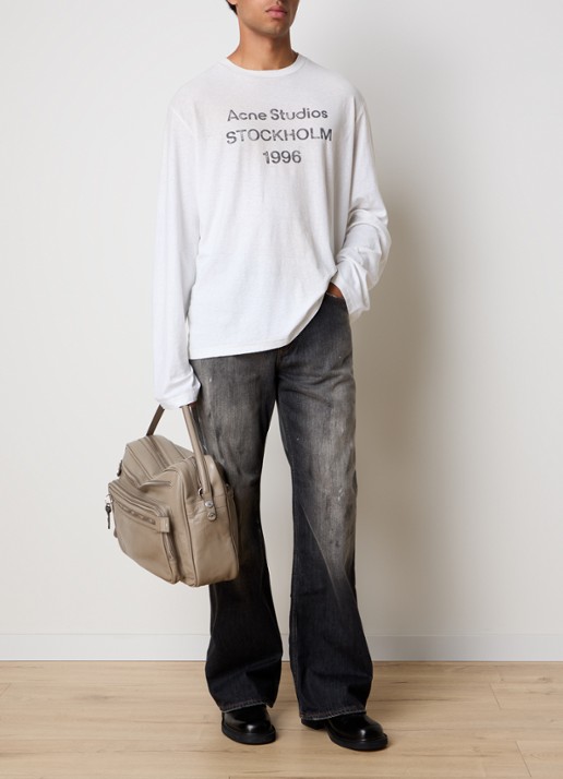 Acne Studios Longsleeve met logoprint - voorkant 4 gebroken wit