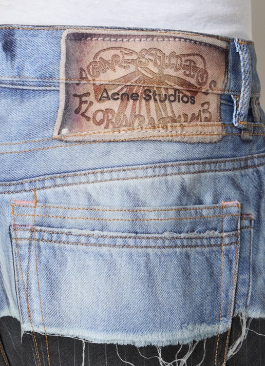 Acne Studios Loose fit jeans met gekleurde wassing en krijtstreep - detail 3 antraciet