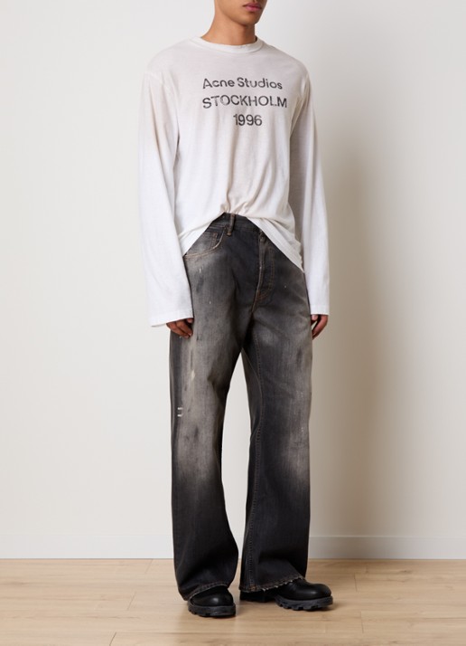 Acne Studios Loose fit jeans met gekleurde wassing - voorkant 6 antraciet