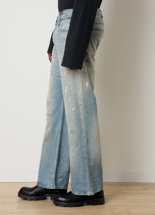 Acne Studios Loose fit jeans  met lichte wassing en verwassen afwerking - detail 3 indigo