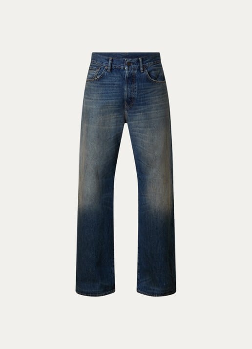 Acne Studios Loose fit jeans met medium wassing - voorkant 3 indigo