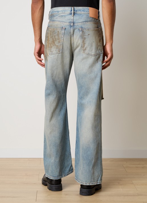 Acne Studios Loose fit jeans van  katoen met destroyed afwerking - achterkant 4 indigo
