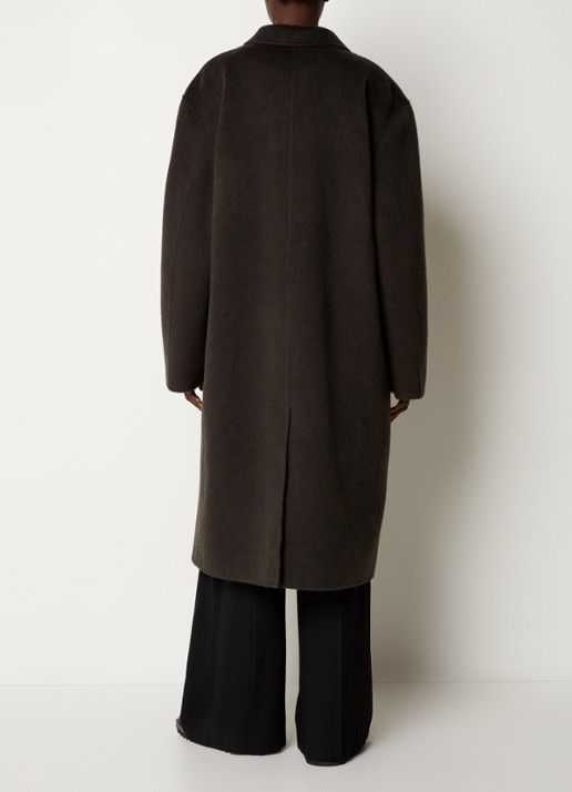 Acne Studios Mantel in alpaca wolblend met strikceintuur - achterkant 5 antraciet