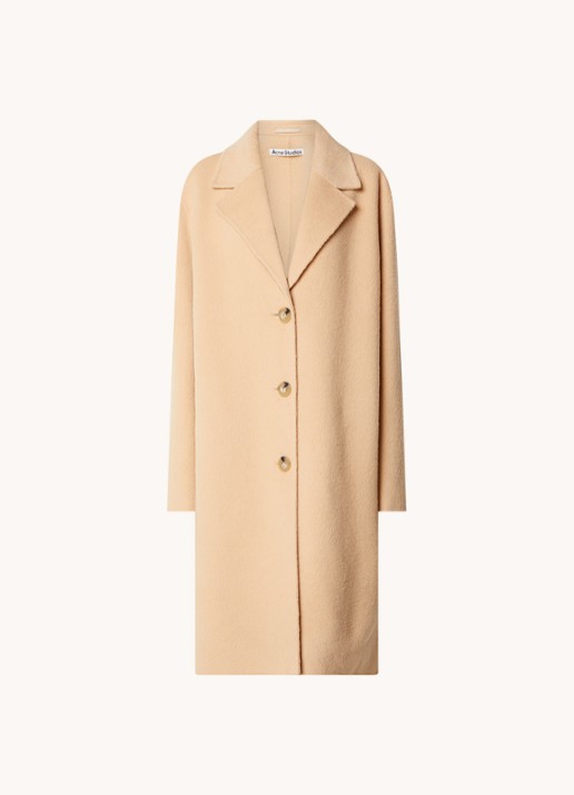 Acne Studios Mantel van wol met steekzakken  - voorkant 2 beige