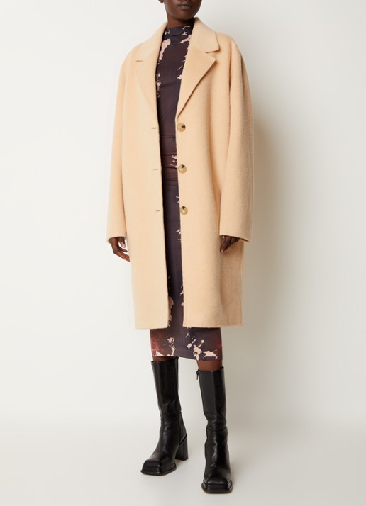 Acne Studios Mantel van wol met steekzakken  - voorkant 3 beige