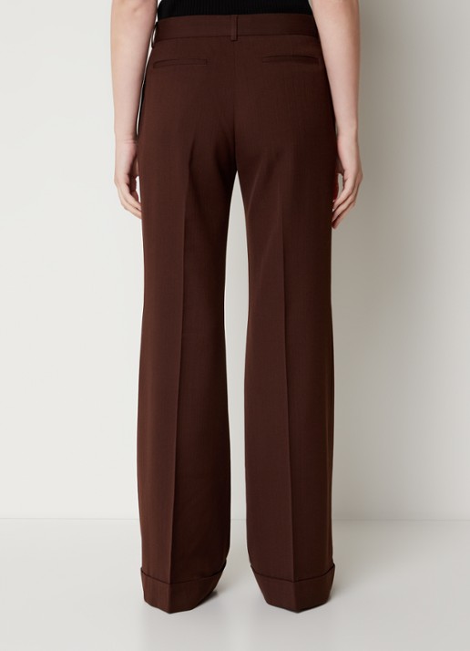 Acne Studios Mid waist flared pantalon in wolblend - achterkant bruin