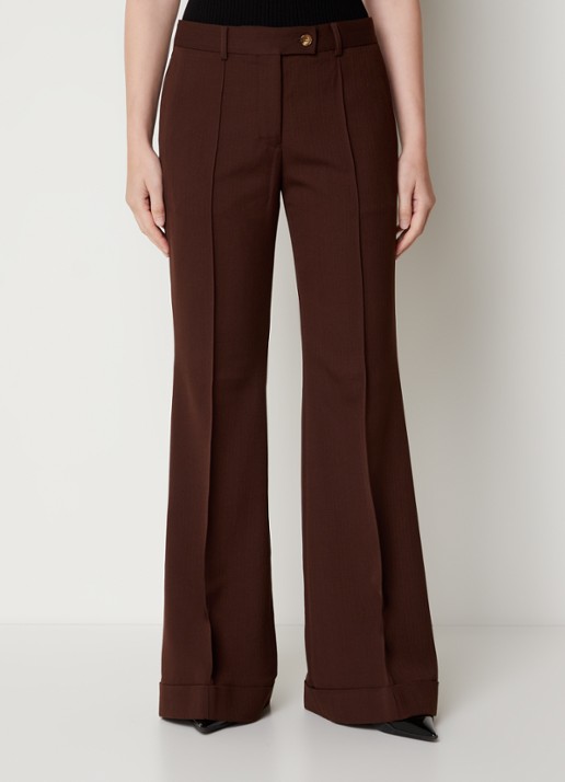 Acne Studios Mid waist flared pantalon in wolblend - detail 4 bruin