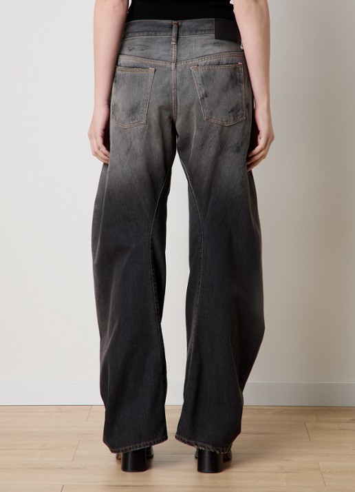 Acne Studios Mid waist loose fit jeans met gekleurde wassing - achterkant 3 zwart