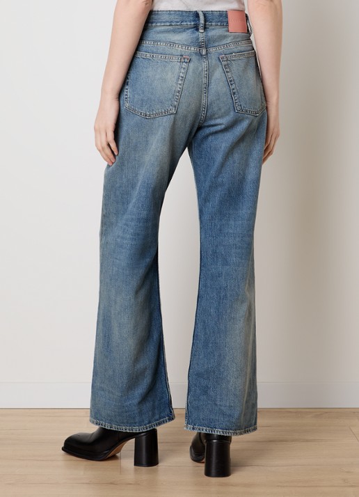Acne Studios Mid waist wide fit jeans met gekleurde wassing - achterkant indigo