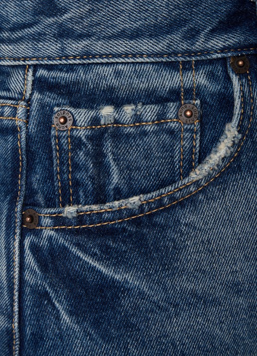 Acne Studios Mini spijkerrok met steekzakken - detail 5 indigo