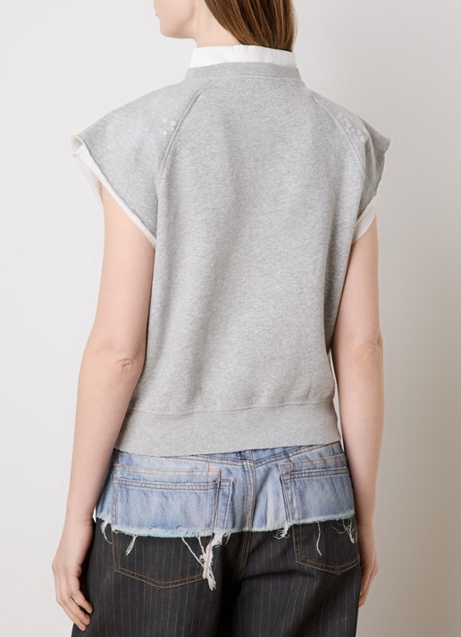 Acne Studios Mouwloze top met logo - achterkant grijsmele