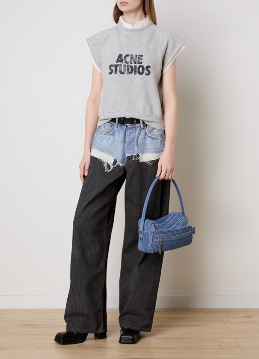 Acne Studios Mouwloze top met logo - voorkant 5 grijsmele