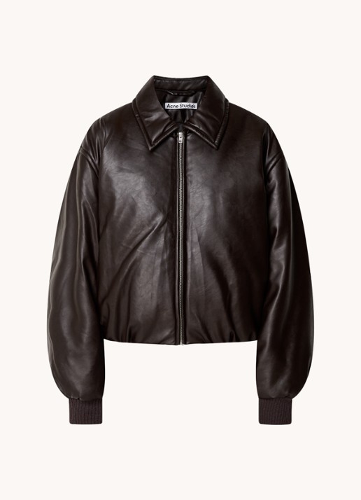 Acne Studios Onnea cropped bomberjack  - voorkant 5 donkerbruin