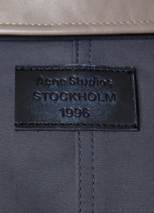 Acne Studios Opado gewatteerd bomberjack met kraag van leer - detail 6 donkergrijs