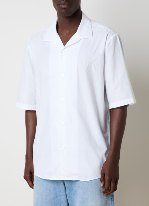 Acne Studios Oversized fit overhemd met borduring - detail wit