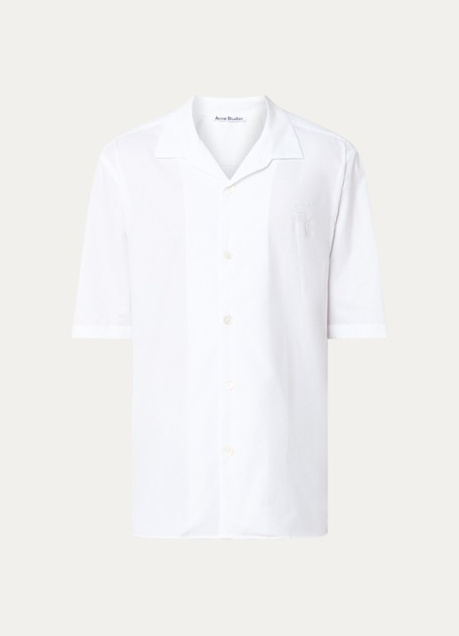 Acne Studios Oversized fit overhemd met borduring - voorkant 5 wit